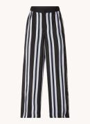 Vanilia High waist wide fit pantalon met streepprint