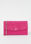 L.K.Bennett Layla clutch van suède met afneembare schouderriem