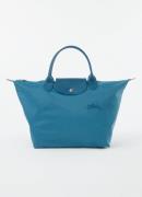 Longchamp Le Pliage Green handtas M met leren details