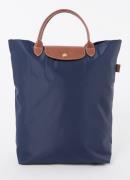 Longchamp Le Pliage Original handtas M met leren details