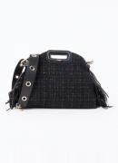 Maje Miss M Mini crossbodytas van tweed met schapenleren details