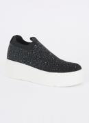 Dune London Sneaker met strass en gebreid bovenwerk