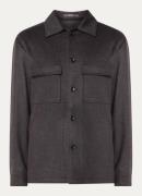 Boggi Milano Regular fit overshirt in kasjmierblend met borstzakken