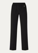 Fifth House Flora mid waist straight fit pantalon met elastische band