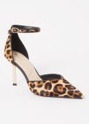 Dune London Colly pump van leer met crocostructuur