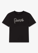 Maje Cropped T-shirt met kralendecoratie