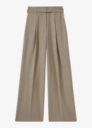 Reiss Clara high waist wide fit pantalon van wol met ceintuur