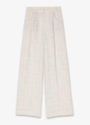 Maje High waist wide fit pantalon met tweed-look en steekzakken