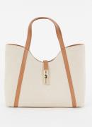 FURLA Goccia XL schoudertas van canvas met leren details