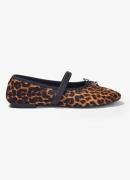 Maje Ballerina van leer met panterprint