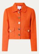 L.K.Bennett Vita cropped blazer met tweed-look en klepzakken