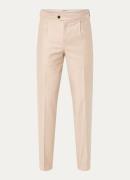Profuomo Tapered fit pantalon in linnenblend met steekzakken