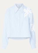 Sandro Blouse met streepprint en broderie