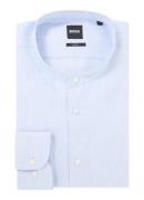 BOSS H-Hank slim fit overhemd in linneblend met mao-kraag