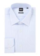 BOSS H-Hank slim fit overhemd in linnenblend met streepprint