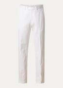 Oscar Jacobson Del straight fit chino in linnenblend met steekzakken