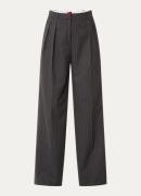 HUGO Henesa high waist wide fit pantalon met krijtstreep