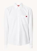 HUGO Evito slim fit overhemd met logoborduring