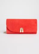 L.K.Bennett Florence clutch van suède met afneembare schouderriem