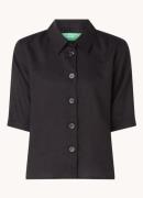 Benetton Blouse van linnen met halflange mouw