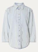 Sandro Blouse van denim met strass