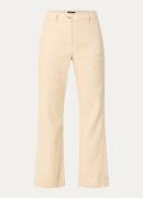 Claudia Sträter High waist wide fit pantalon in linnenblend met steekz...