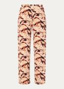 Claudia Sträter High waist wide fit pantalon met steekzakken en print