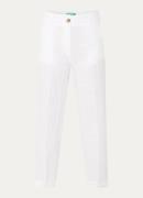 Benetton High waist straight fit croppped pantalon van linnen