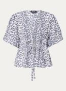 Refined Department Poppy tuniek met panterprint en structuur