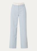 JOSH V High waist wide fit pantalon met krijtstreep