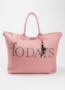 10DAYS Shopper van canvas met logo en uitneembaar etui