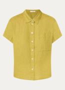 OPUS Felisa blouse van linnen met borstzak
