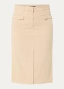 River Woods Midi rok met split en klepzakken