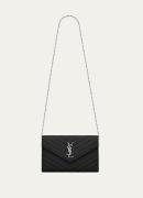 Saint Laurent Cassandre portemonnee van kalfsleer met afneembare schou...