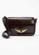 Zadig&Voltaire Le Zazi crossbodytas van leer met crocostructuur