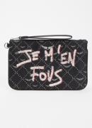 Zadig&Voltaire Z clutch van leer met logoprint