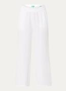 Benetton High waist wide fit pantalon van linnen