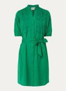 Fabienne Chapot George mini blousejurk met strikceintuur en borduring