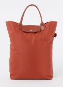 Longchamp Le Pliage Original handtas M met leren details