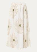 Benetton Maxi rok van linnen met bloemenprint