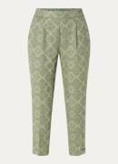Benetton High waist straight fit cropped broek van linnen met print