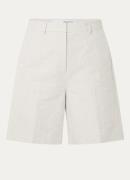 Selected Femme Slfvenja high waist korte broek in linnenblend met stee...