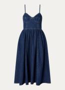 Sandro Sophie midi denim jurk met plooidetail