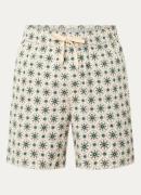 Les Deux Otto straight fit korte broek van biologisch katoen met print