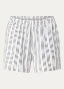 SAMSØE SAMSØE Sakaja high waist straight fit korte broek met streeppri...