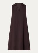 OPUS Wika midi jurk in linnenblend met kraag
