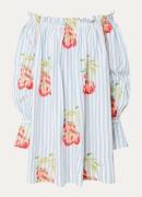 Essentiel Antwerp Ihassachusetts off shoulder mini jurk met borduring ...