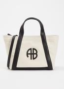 Anine Bing Cara Small shopper van canvas met afneembare schouderriem