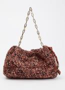 ba&sh June schoudertas van raffia met afneembare schouderriem