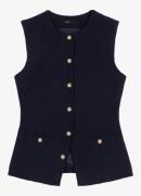 Maje Mouwloze top met tweed-look